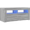 vidaXL Meuble TV avec lumières LED Sonoma gris 90x35x40 cm
