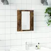 vidaXL Armoire à miroir LED de salle de bain chêne fumé 40x12x45 cm