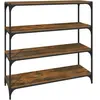 vidaXL Bibliothèque Chêne fumé 100x33x100cm Bois d'ingénierie et acier