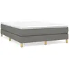 Sommier à ressorts de lit Gris foncé 140x200 cm Tissu Vidaxl Dark grey