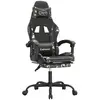 vidaXL Chaise de jeu avec repose-pied Noir et camouflage Similicuir
