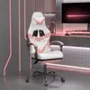 VIDAXL Chaise de jeu avec repose-pied Blanc et rose Similicuir