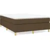 vidaXL Cadre de lit Marron foncé 140x190 cm Tissu