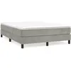 vidaXL Cadre de lit Gris clair 140x190 cm Velours
