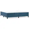 Sommier à ressorts de lit Bleu foncé 200x200 cm Velours Vidaxl Dark blue