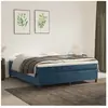 Sommier à lattes de lit Bleu foncé 160x200 cm Velours Vidaxl Bleu foncé