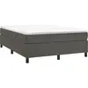 Sommier à ressorts de lit Gris foncé 140x200 cm Velours Vidaxl Dark grey