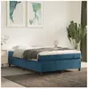 Sommier à ressorts de lit Bleu foncé 140x200 cm Velours Vidaxl Dark blue