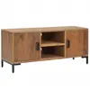 vidaXL Meuble TV Marron 110x35x48 cm Bois de pin massif