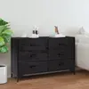 vidaXL Buffet Noir 110x35x70 cm Bois de pin massif