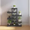 vidaXL Support à plantes Gris 85x25x109,5 cm Bois massif de pin