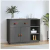 vidaXL Buffet Gris 98,5x40x75 cm Bois massif de pin