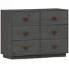 vidaXL Buffet Gris 100x40x75 cm Bois massif de pin