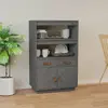 vidaXL Buffet haut Gris 67x40x108,5 cm Bois massif de pin
