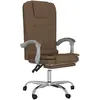 vidaXL Fauteuil de massage inclinable de bureau Marron Tissu