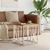 vidaXL Table basse argenté acier inoxydable et bois massif d'acacia