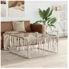 vidaXL Table basse 100x100x50 cm acier inoxydable et verre