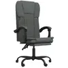vidaXL Fauteuil inclinable de bureau Gris foncé Tissu