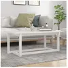 vidaXL Table basse Blanc 110x55x45 cm Bois massif de pin