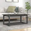 vidaXL Table basse Gris 110x55x45 cm Bois massif de pin