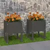 vidaXL Jardinières 2 pcs Gris 40x40x52,5 cm Bois massif de pin
