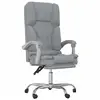 vidaXL Fauteuil de massage inclinable de bureau Gris clair Tissu349685