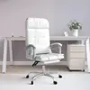 Fauteuil De Massage Inclinable De Bureau Blanc Similicuir Vidaxl