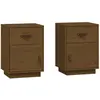 vidaXL Tables de chevet 2pcs Marron miel 40x34x55cm Bois de pin massif