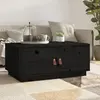 vidaXL Table basse Noir 80x50x35 cm Bois massif de pin