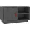 vidaXL Meuble TV Gris 70x34x40 cm Bois de pin massif