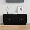 vidaXL Meuble TV Noir 80x34x35 cm Bois de pin massif