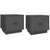 vidaXL Tables de chevet 2 pcs Gris 40x34x35 cm Bois de pin massif