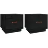 vidaXL Tables de chevet 2 pcs Noir 40x34x35 cm Bois de pin massif