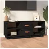 vidaXL Meuble TV Noir 100x34x40 cm Bois de pin massif