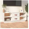 vidaXL Meuble TV Blanc 100x34x40 cm Bois de pin massif