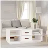 vidaXL Table basse Blanc 100x50x41 cm Bois massif de pin