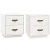vidaXL Tables de chevet 2 pcs Blanc 40x34x45 cm Bois de pin massif