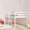 vidaXL Lit haut Blanc 80x200 cm Bois de pin massif