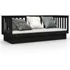 vidaXL Lit de jour Noir 90x190 cm Bois de pin massif