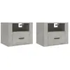 vidaXL Tables de chevet murales 2 pcs Gris béton 50x36x40 cm