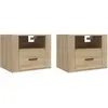 vidaXL Tables de chevet murales 2 pcs Chêne sonoma 50x36x40 cm