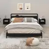 vidaXL Tables de chevet murales 2 pcs Noir 50x36x40 cm
