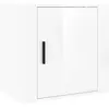 vidaXL Table de chevet murale Blanc brillant 50x30x47 cm
