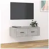 vidaXL Meuble TV suspendu Gris béton 80x36x25 cm Bois d'ingénierie