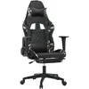 vidaXL Chaise de jeu avec repose-pied Noir et camouflage Similicuir