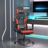 vidaXL Chaise de jeu avec repose-pied Noir et rouge Similicuir
