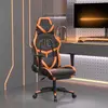 vidaXL Chaise de jeu avec repose-pied Noir et orange Similicuir