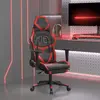 vidaXL Chaise de jeu avec repose-pied Noir et rouge Similicuir