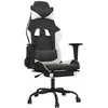 vidaXL Chaise de jeu avec repose-pied Noir et blanc Similicuir