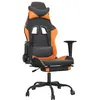 vidaXL Chaise de jeu avec repose-pied Noir et orange Similicuir